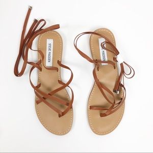 madden steve sandal cognac nwot keys